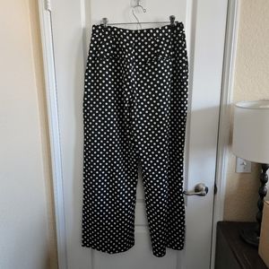 Wide leg polkadot pants